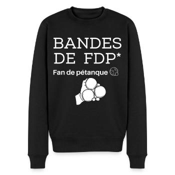 BANDES de fdp - Pull Premium bio Homme - noir - Devant - Nico (187cm)