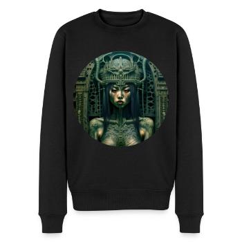 Dunkle Fee - Männer Premium Bio Pullover - Schwarz - Vorne - Nico (187cm)