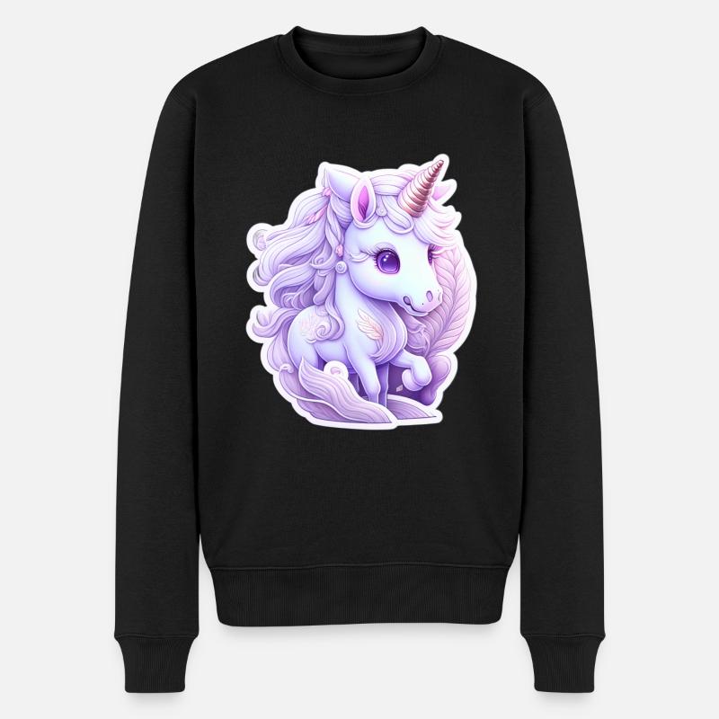 Licorne mignonne - Pull Premium bio Homme - noir