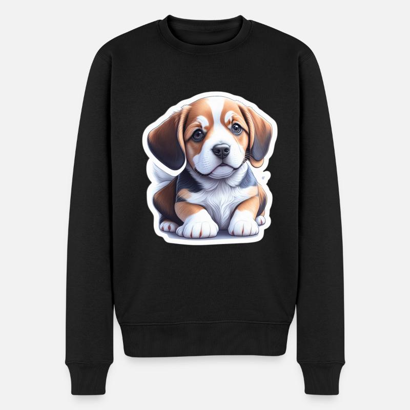 Chiot Beagle mignon - Pull Premium bio Homme - noir