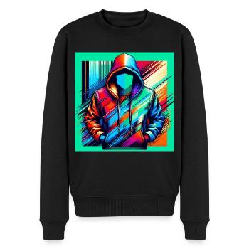 Cyber Puls - Männer Premium Bio Pullover - Schwarz - Vorne - Nico (187cm)