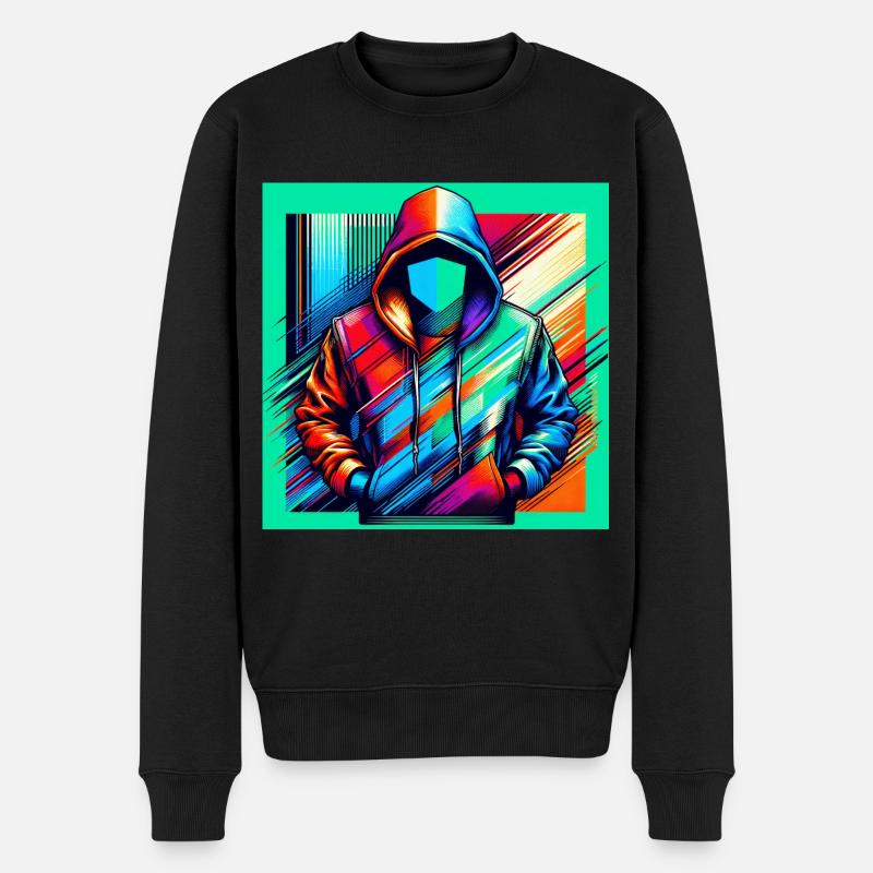 Cyber Puls - Männer Premium Bio Pullover - Schwarz