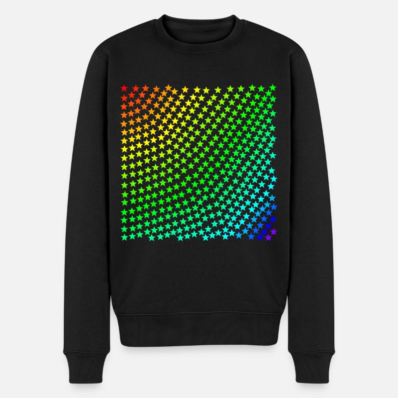 Stern Sterne Regenbogen bunt Geschenkidee - Männer Premium Bio Pullover - Schwarz