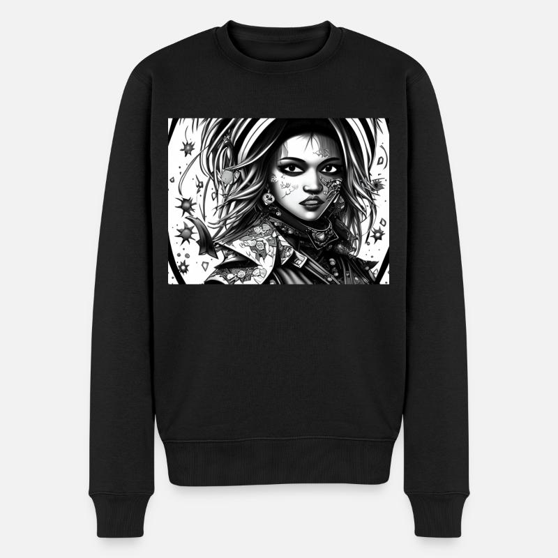 Yuki - Männer Premium Bio Pullover - Schwarz