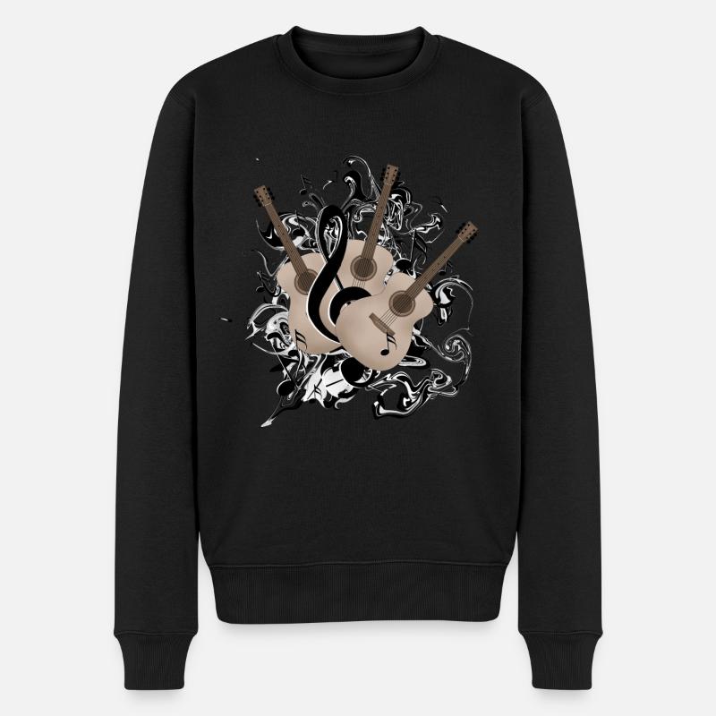 Guitares guitare - Pull Premium bio Homme - noir