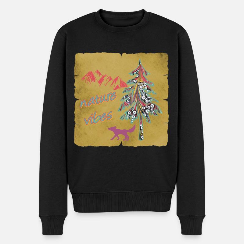 nature 41 sapin et renard - Pull Premium bio Homme - noir