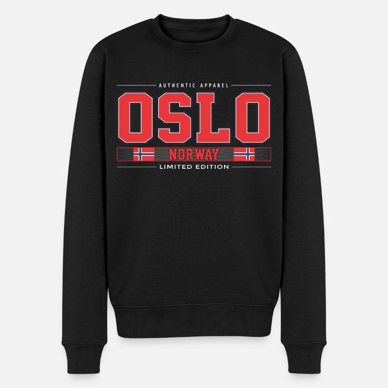 OSLO - Männer Premium Bio Pullover - Schwarz