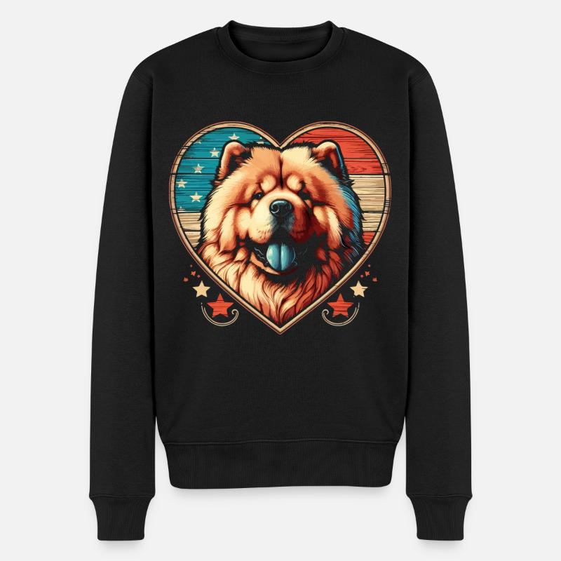Chow Chow Chien - Pull Premium bio Homme - noir