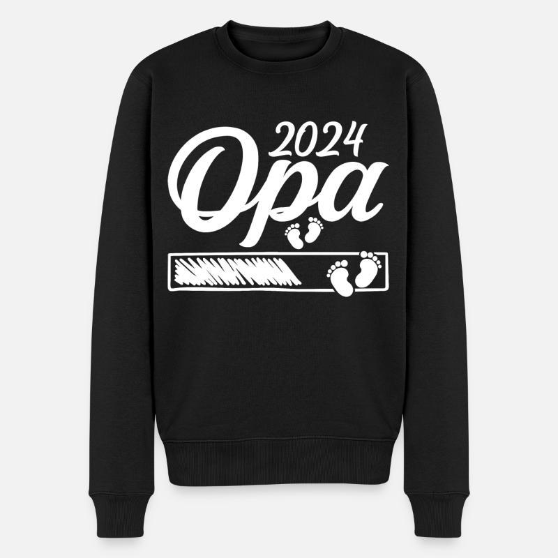 Werdender Opa 2024 Opa loading Geschenk Männer - Männer Premium Bio Pullover - Schwarz
