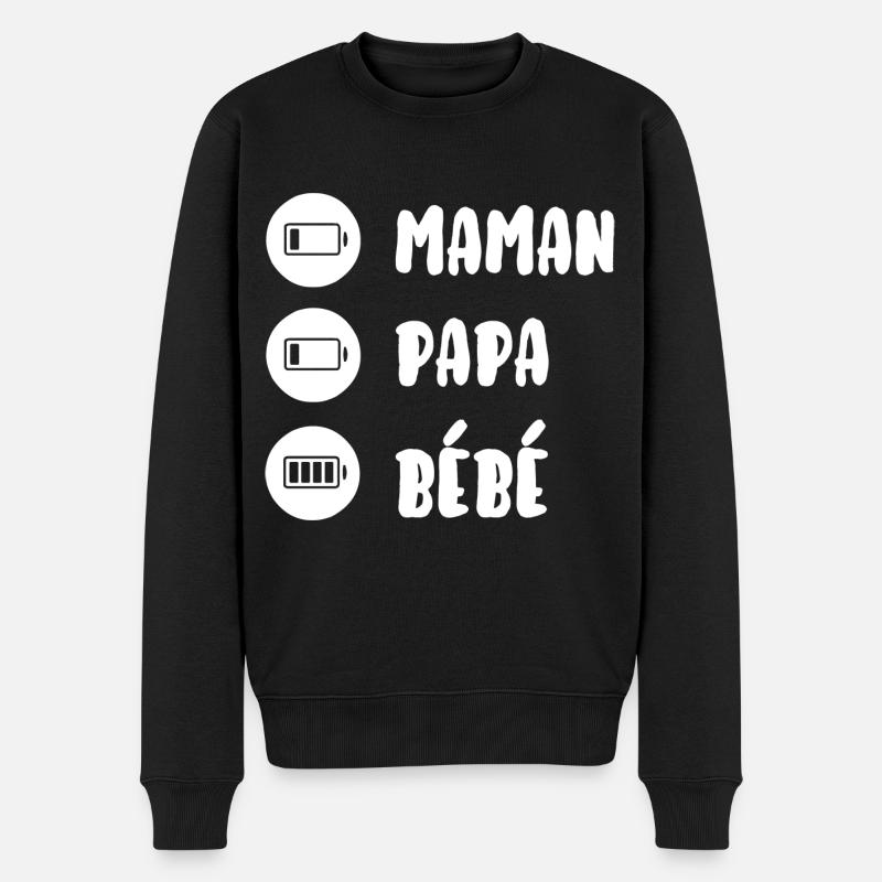 Maman papa bébé - Pull Premium bio Homme - noir