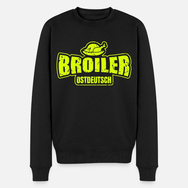 Broiler Ostdeutsch - Designfarbe frei wählbar! - Männer Premium Bio Pullover - Schwarz