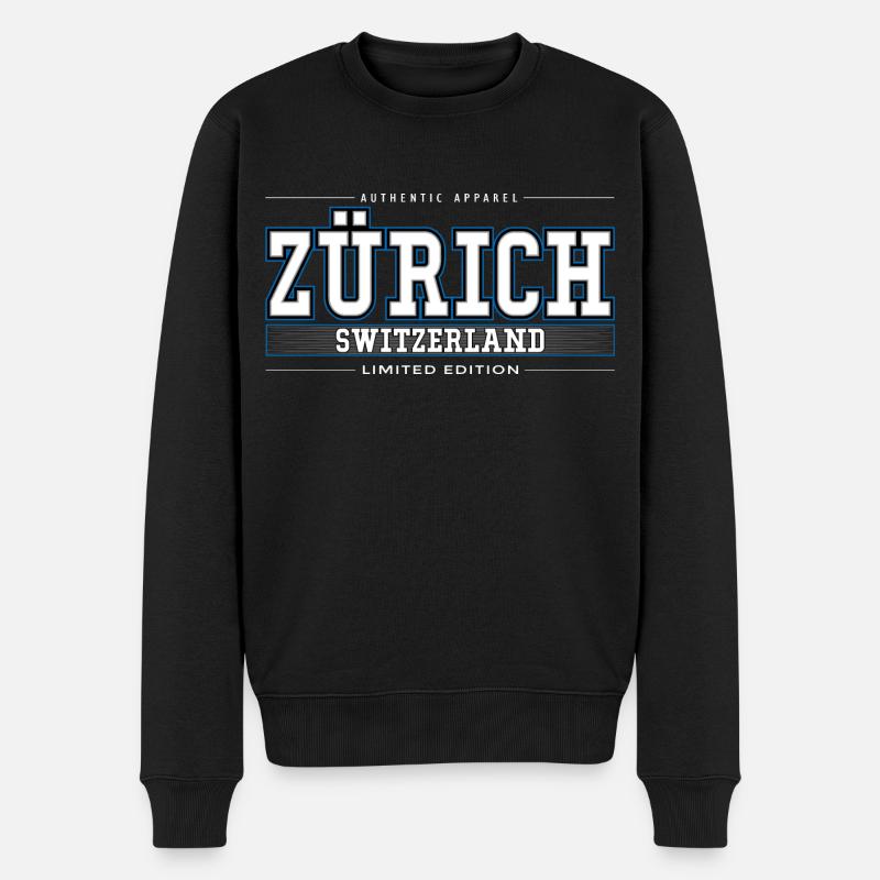 Zürich - Männer Premium Bio Pullover - Schwarz