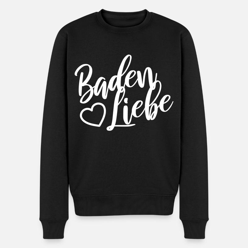 Baden Liebe - Männer Premium Bio Pullover - Schwarz