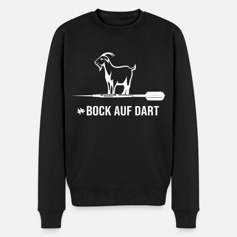 dart dartspieler bock auf dart - Männer Premium Bio Pullover - Schwarz