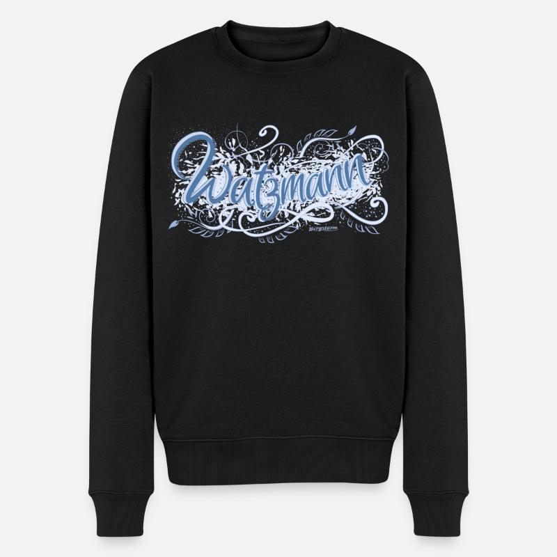 Watzmann - Männer Premium Bio Pullover - Schwarz