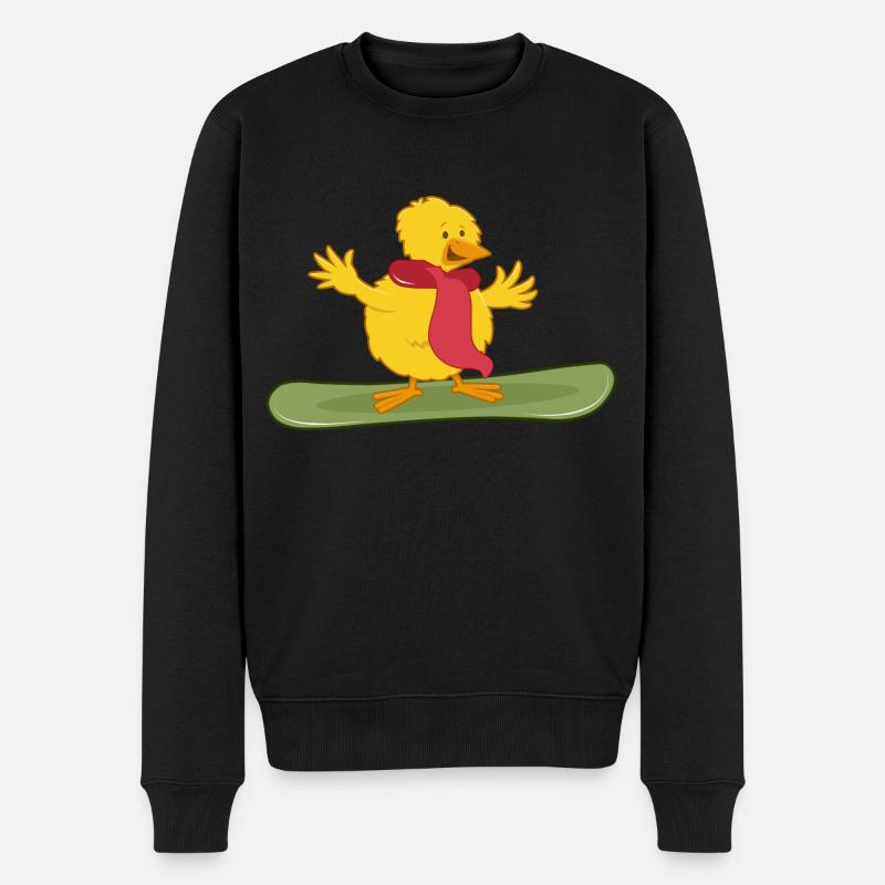 snowboardeuse « fille de snowboard freestyle » - Pull Premium bio Homme - noir