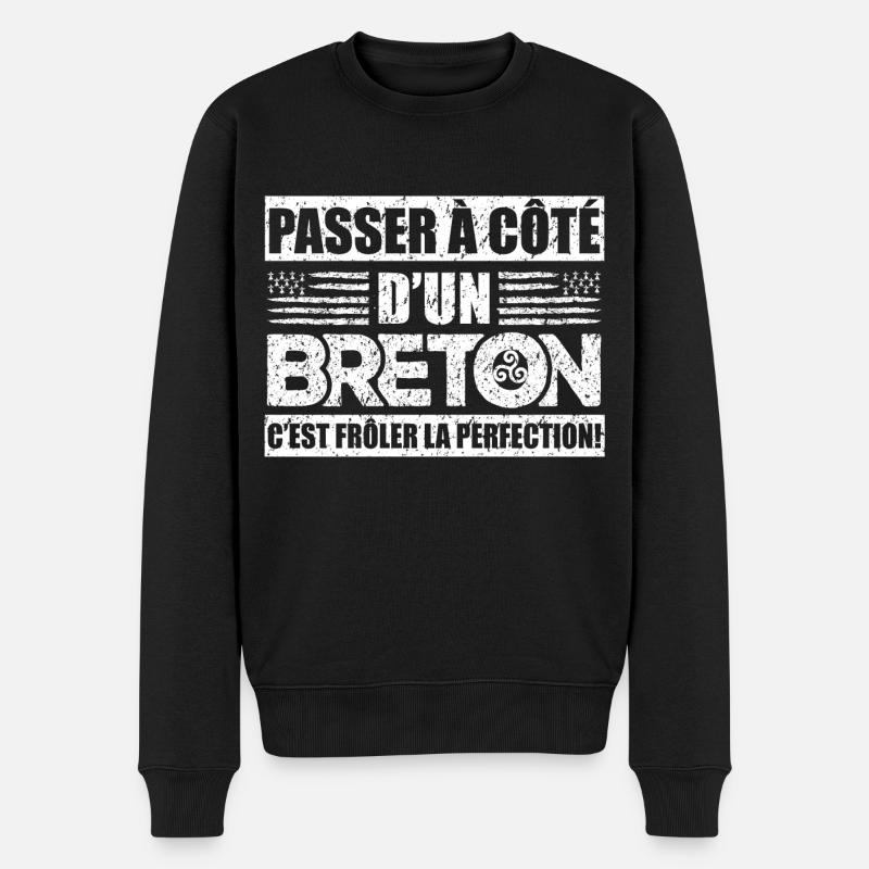 Passer À Côte D'Un Breton,bretons,bretagne,rétro - Pull Premium bio Homme - noir