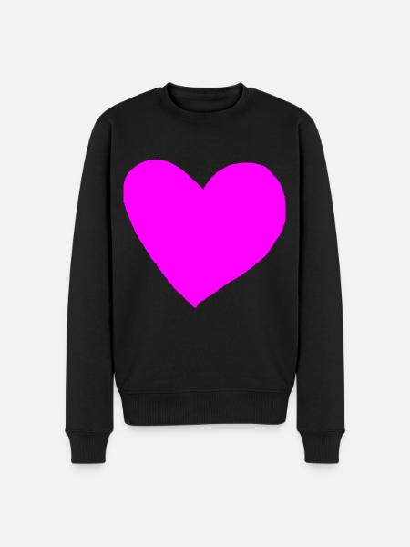 Heart Pink Pink Gift Idea - Men's Premium Organic Jumper - black
