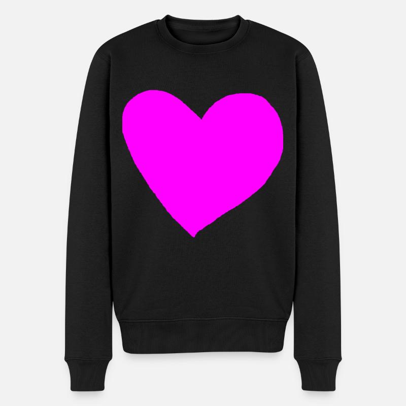 Herz pink rosa Geschenkidee - Männer Premium Bio Pullover - Schwarz