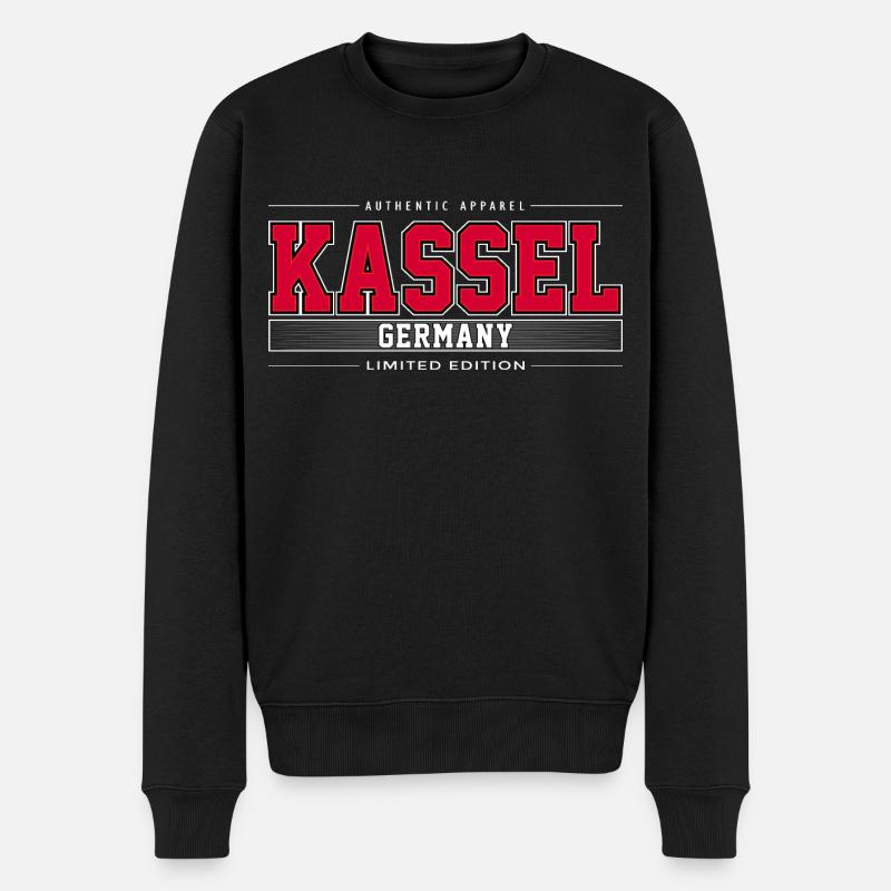 Kassel - Männer Premium Bio Pullover - Schwarz
