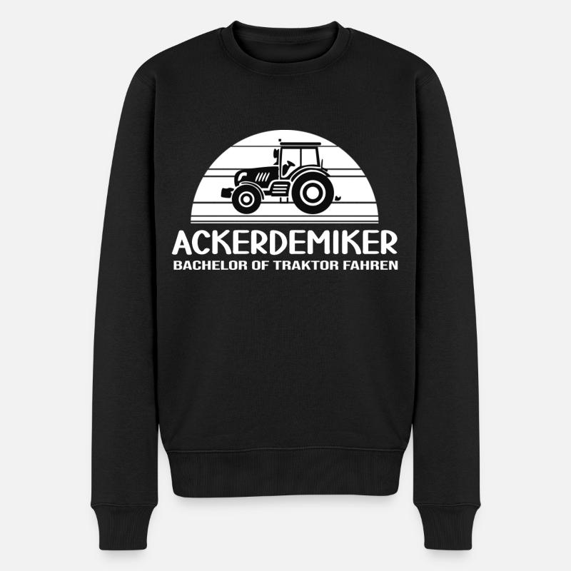 traktoren bauer fährt traktor landwirtschaft ernte - Männer Premium Bio Pullover - Schwarz