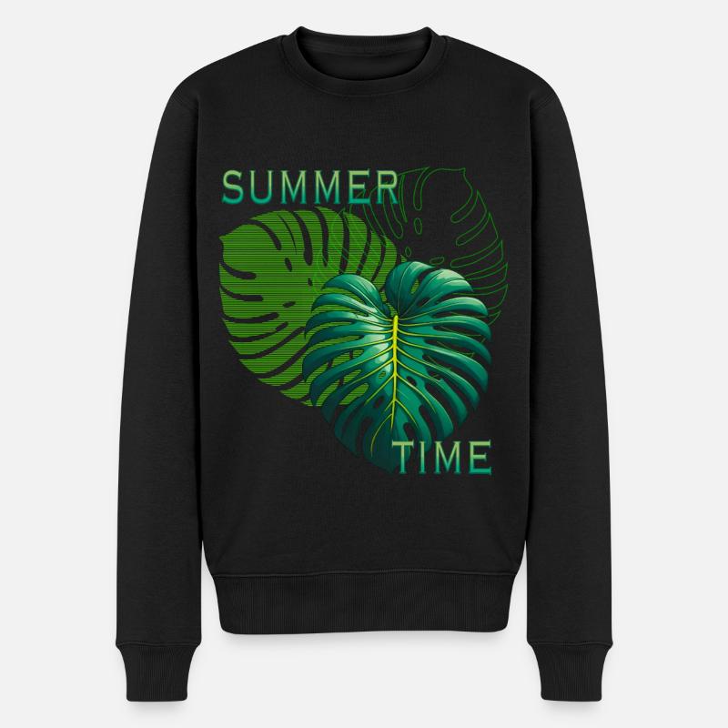 summer time - Männer Premium Bio Pullover - Schwarz