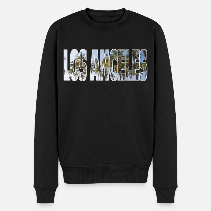 Los Angeles - Männer Premium Bio Pullover - Schwarz