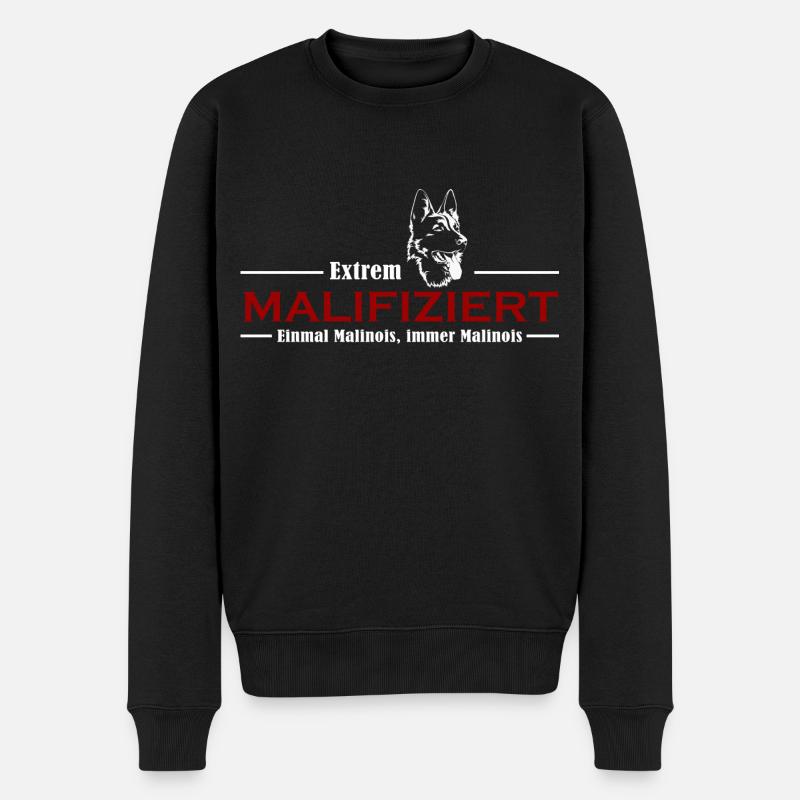 Einmal Malinois Immer Malinois Malifiziert IGP - Männer Premium Bio Pullover - Schwarz