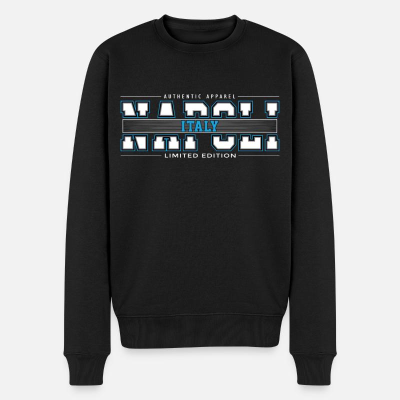 NAPOLI - Männer Premium Bio Pullover - Schwarz
