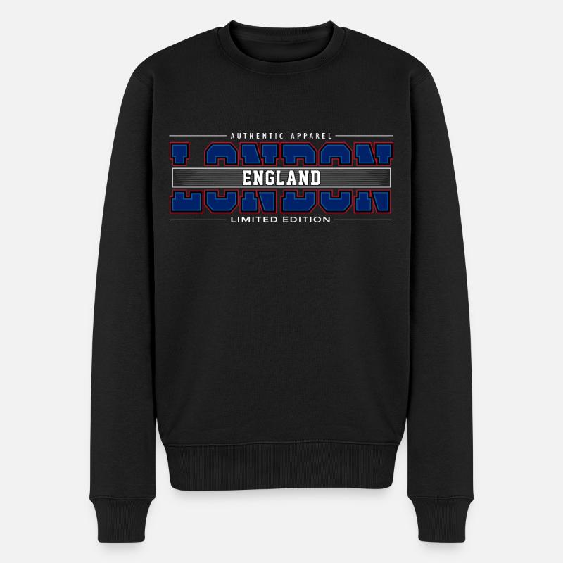 London - Männer Premium Bio Pullover - Schwarz