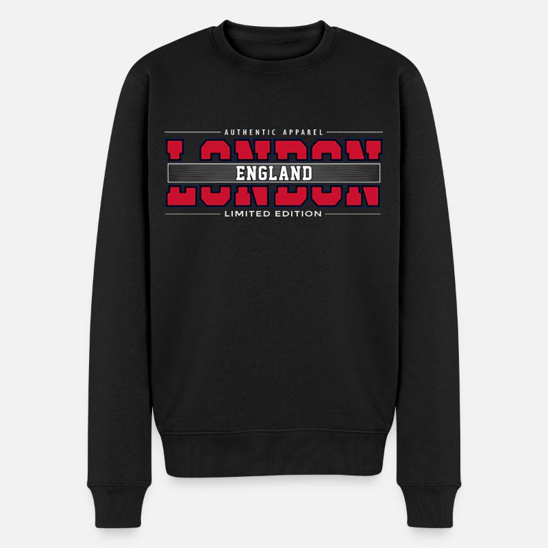 London - Männer Premium Bio Pullover - Schwarz