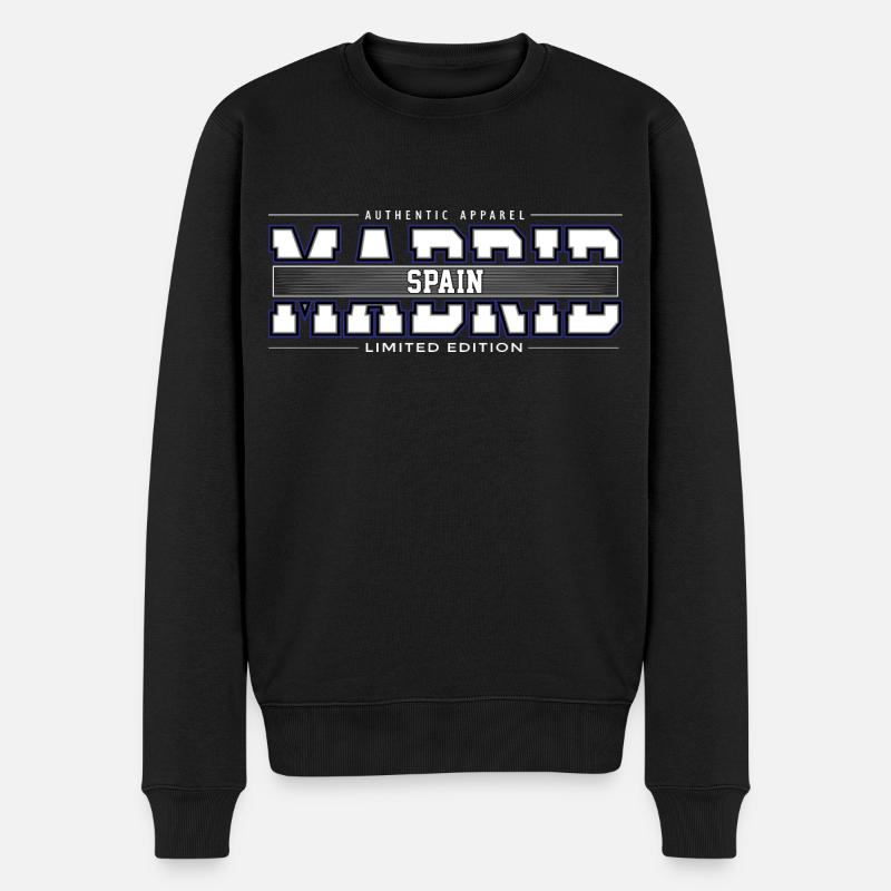Madrid - Männer Premium Bio Pullover - Schwarz