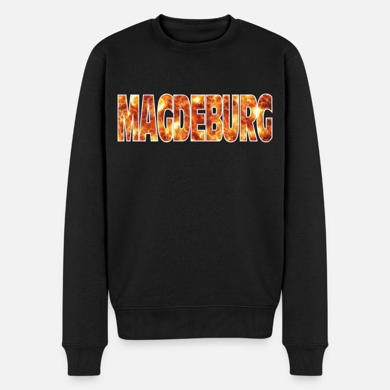 Magdeburg - Männer Premium Bio Pullover - Schwarz