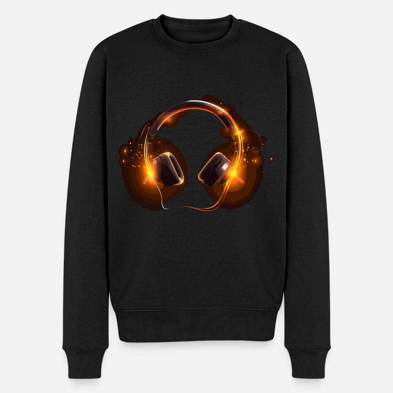 Headphones - Männer Premium Bio Pullover - Schwarz