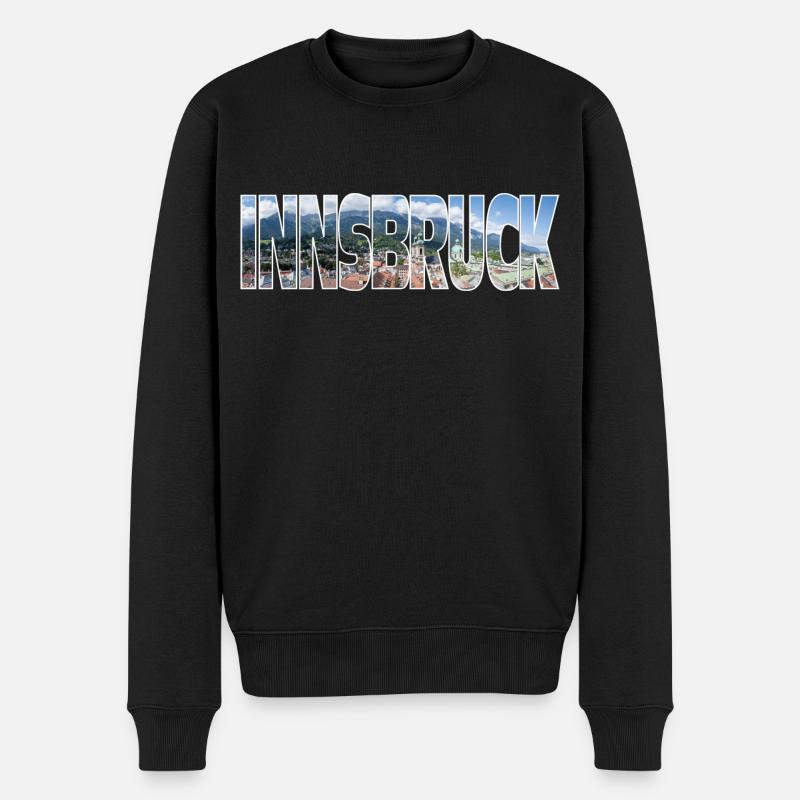 Innsbruck - Männer Premium Bio Pullover - Schwarz