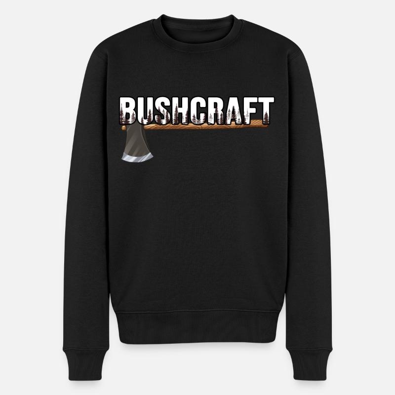 bushcraft outdoor survival - Männer Premium Bio Pullover - Schwarz