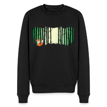 Wald shinrin yoku Fuchs der Naturfreund - Männer Premium Bio Pullover - Schwarz - Vorne - Nico (187cm)