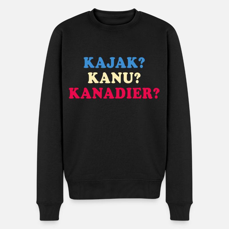 kajak kanu kanadier paddeln im Fluß - Männer Premium Bio Pullover - Schwarz