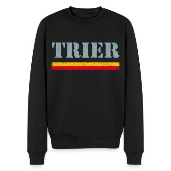 Trier Vintage - Männer Premium Bio Pullover - Schwarz - Vorne - Nico (187cm)