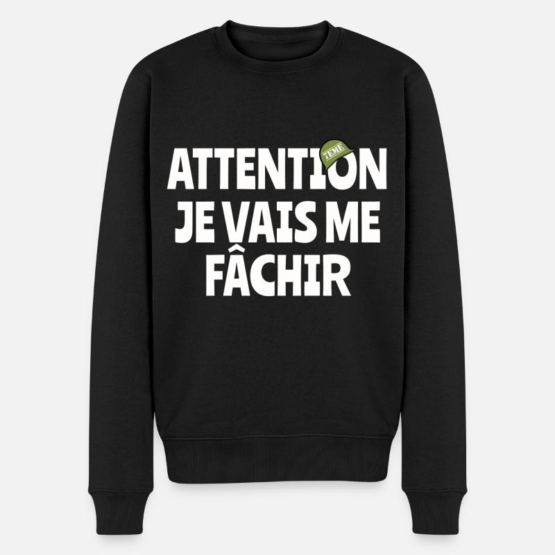Attention j’vais me fâchir - Pull Premium bio Homme - noir