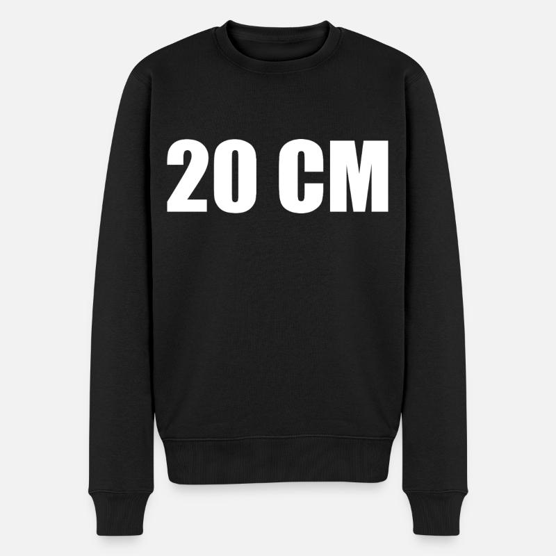 20 cm - Männer Premium Bio Pullover - Schwarz