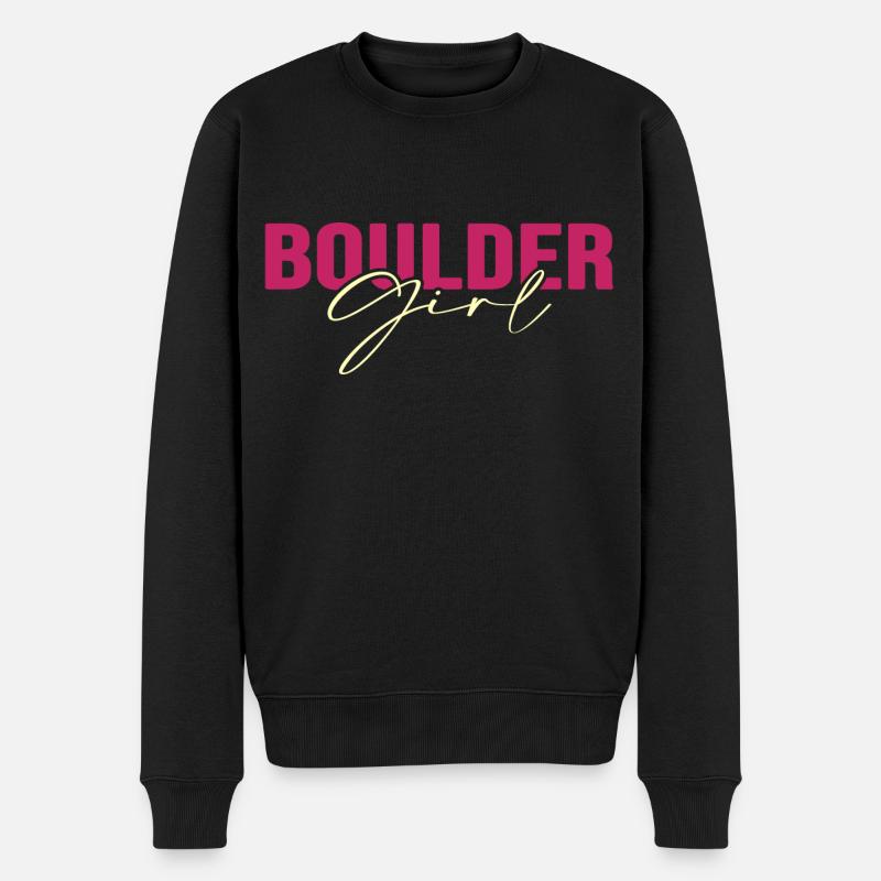 bouldern boulderfelsen bouldergirl boulder - Männer Premium Bio Pullover - Schwarz