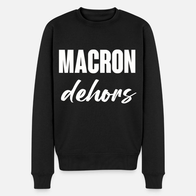 Macron raus - Männer Premium Bio Pullover - Schwarz