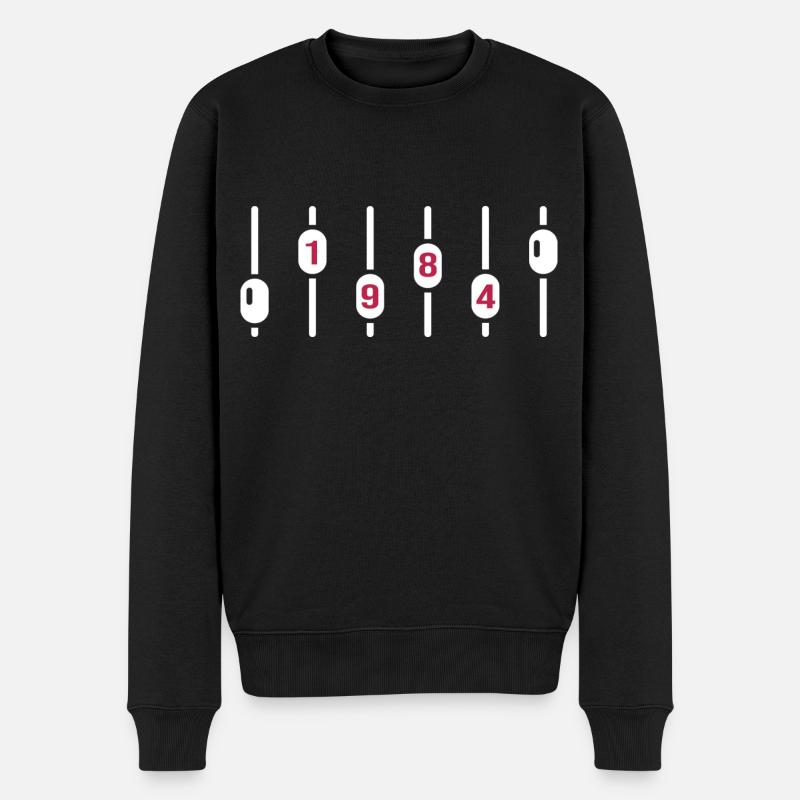 1984 geburtstag jubiläum sound engineer dj disco - Männer Premium Bio Pullover - Schwarz