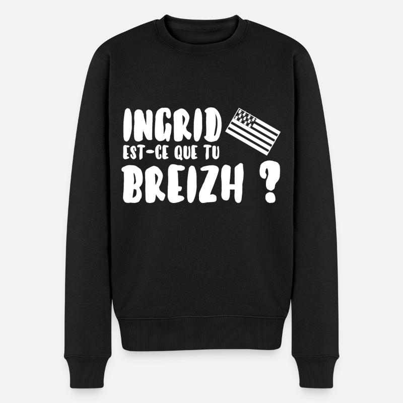 Ingrid est-ce que tu breizh? - Pull Premium bio Homme - noir