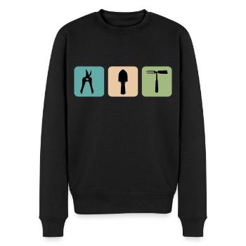 garden plants gardeners gardening allotment garden - Men's Premium Organic Jumper - black - Front - Nico (187cm)