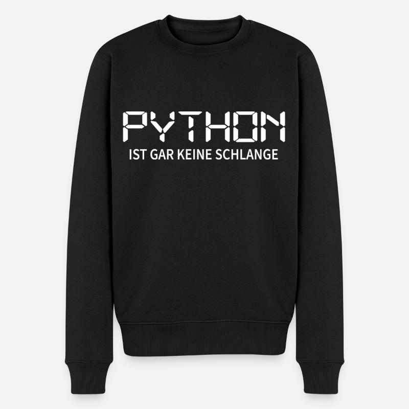 nerd python-coder server download programmieren - Männer Premium Bio Pullover - Schwarz