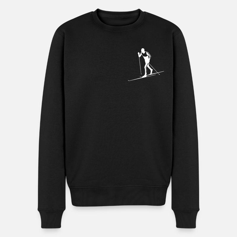 Langläufer - Männer Premium Bio Pullover - Schwarz
