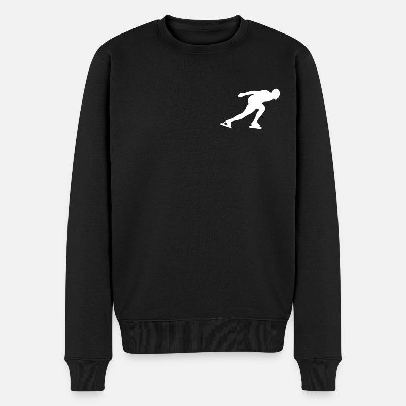 Eisschnelllauf - Männer Premium Bio Pullover - Schwarz