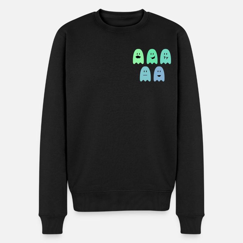 Halloween-Geist - Männer Premium Bio Pullover - Schwarz